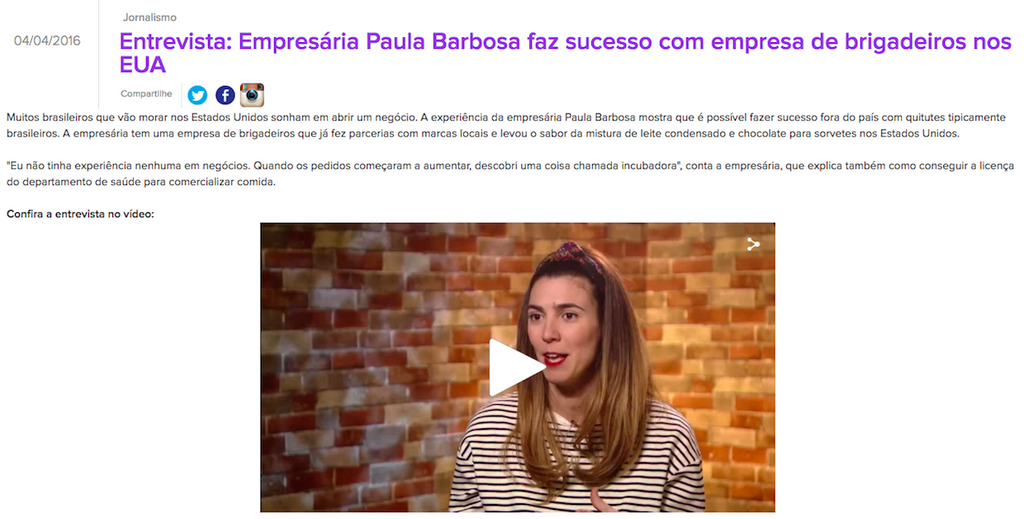 Mila Burns Interviews Paula Barbosa for Globo Internacional